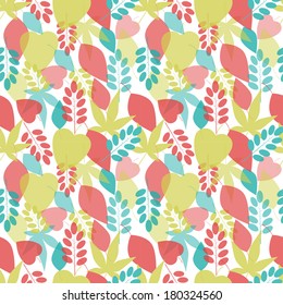 Seamless bright leaves pattern. Vector, EPS10