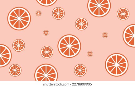 Seamless bright light pattern with fresh oranges for fabric, label designs, t-shirt print, kids room wallpaper, fruit background. Sliced ​​orange doodle style cheerful background.