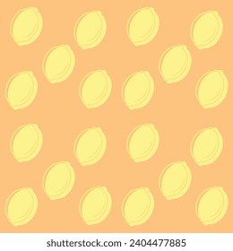 Seamless bright light pattern with Fresh lemons for fabric, drawing labels, print on t-shirt, wallpaper of children's room, fruit background. Slices o