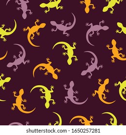 Seamless bright lizards pattern. Colorful illustration for kids.