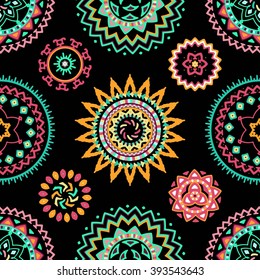 Seamless bright mandala pattern