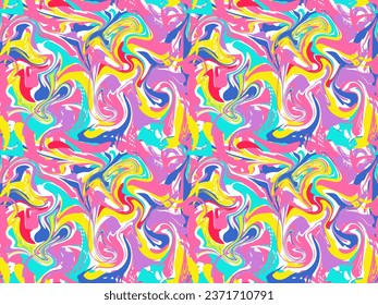 seamless bright multicolor abstract liquid marble pattern