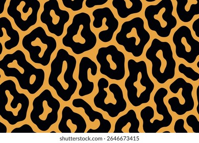 Fundo laranja brilhante sem costura com pontos pretos profundos em design suave Jaguar fluindo.