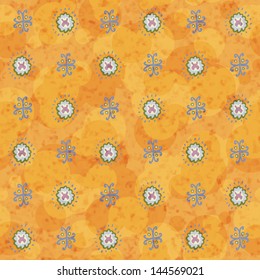 seamless bright orange doodle background, eps 10, vector illustration