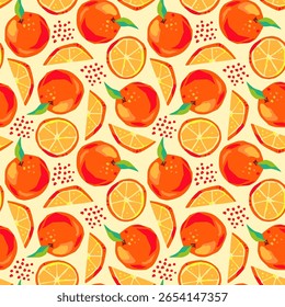 Seamless bright orange Pattern in vector