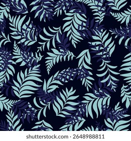 Seamless bright palm leaves seamless