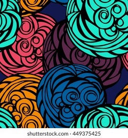 Seamless bright pattern of abstract colored circles