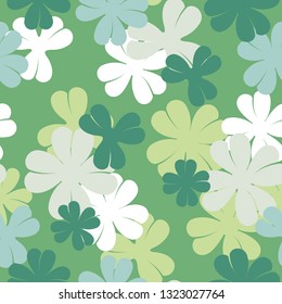 Seamless bright pattern with clovers for St. Patrick Day. Vector.