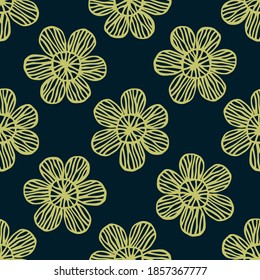 Seamless bright pattern from decorative flowers. Vector stock illustration eps10.