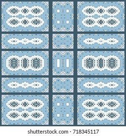 Seamless bright pattern with ethnic style. Square decorative element with ornament.