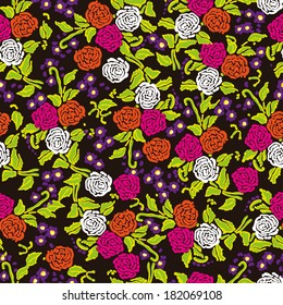 Seamless bright pattern with flowers 