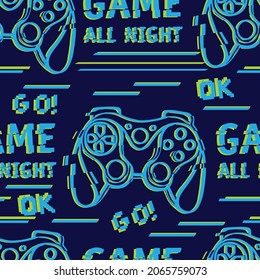 Seamless bright pattern with joysticks. gaming cool print for boys and girls. Suitable for textiles, sportswear, web
