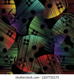Patrón brillante sin inconveniente con joysticks. juego genial para niños y niñas. Adecuado para textiles, ropa deportiva, web
