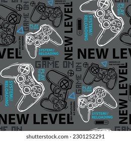 Seamless bright pattern with joysticks. gaming cool print for boys and girls. Suitable for textiles, sportswear, web
