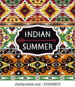 Seamless bright pattern in tribal style