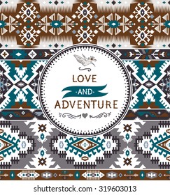 Seamless bright pattern in tribal style