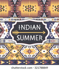 Seamless bright pattern in tribal style