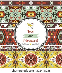 Seamless bright pattern in tribal style