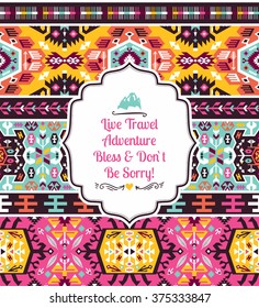 Seamless bright pattern in tribal style