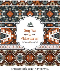 Seamless bright pattern in tribal style