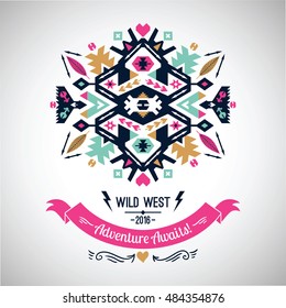 Seamless bright pattern in tribal style