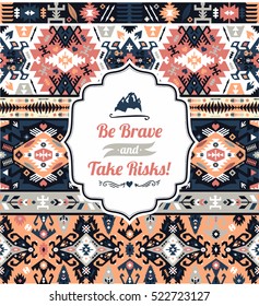 Seamless bright pattern in tribal style