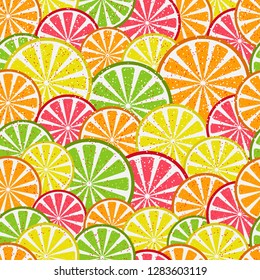 Seamless bright random citrus pattern, eps 8