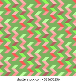 seamless bright RED AND GREEN cute pattern of zigzag and stripes of equal thickness for Marry Christmas and Happy New Year