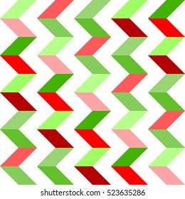 seamless bright RED AND GREEN cute pattern of zigzag and stripes of equal thickness for Marry Christmas and Happy New Year