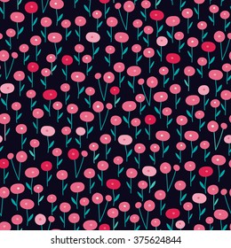 Seamless bright Scandinavian floral pattern