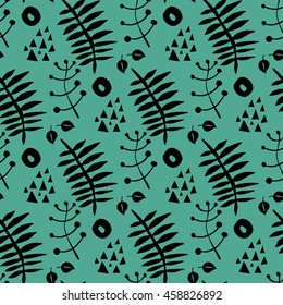 Seamless bright Scandinavian floral pattern