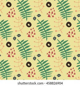 Seamless bright Scandinavian floral pattern