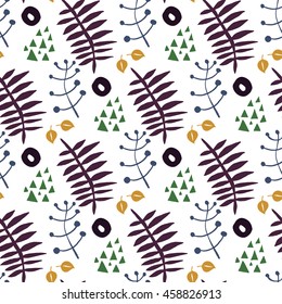 Seamless bright Scandinavian floral pattern