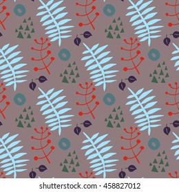 Seamless bright Scandinavian floral pattern
