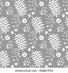 Seamless bright Scandinavian floral pattern
