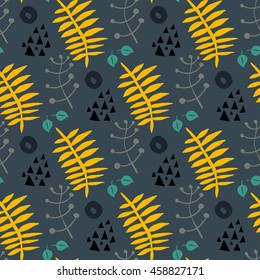 Seamless bright Scandinavian floral pattern