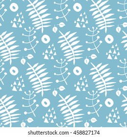 Seamless bright Scandinavian floral pattern