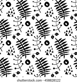 Seamless bright Scandinavian floral pattern