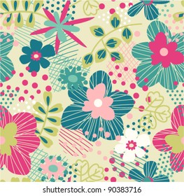 seamless bright spring pattern with abstract background