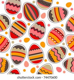 Seamless bright spring pattern with easter eggs