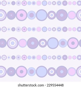 Seamless bright striped pattern with purple colored concentric circles in the form of beads 