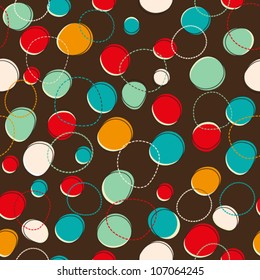 Seamless bright stylized pattern with circles
