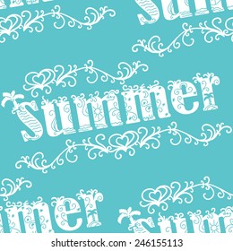 Seamless with bright summer floral pattern. Vector illustration