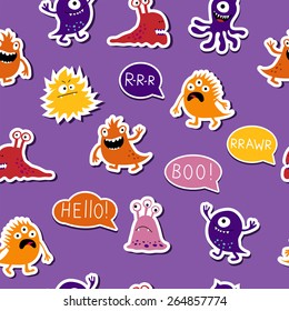Seamless bright template of a monsters