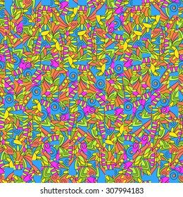 Seamless bright variegated background with abstract pattern