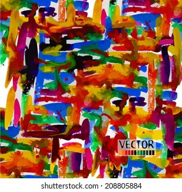 Seamless bright watercolor background. Vector