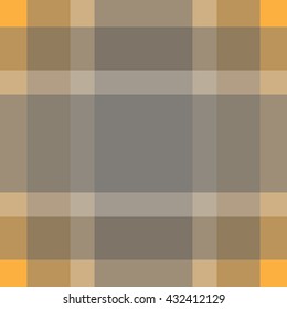 Seamless British tartan pattern. Plaid autumn yellow palette. Repeated tile twill texture for blanket, web, print, fashion fabric, textile design, invitation, greeting card  background. endless Vector