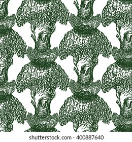 Seamless brocoli pattern.