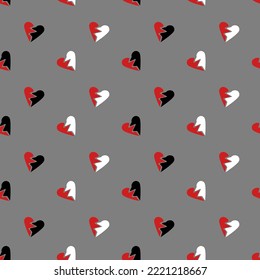 Seamless broken heart  pattern, Love concept. Design for wrapping paper, fabric  pattern, background, card, coupons, banner, Used to decorate the festival