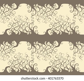 Seamless brown abstract background with curly waves or hair. This can be used to design books, catalogs and other printed products